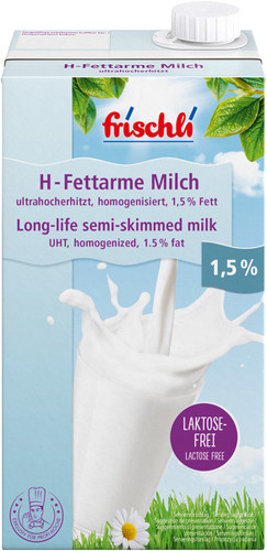 Long-life semi-skimmed milk 1.5 %<br><b>lactose free</b>