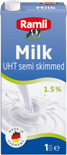 Ramli Milk UHT semi skimmed 1.5 %<br><small style='color:lightblue'>with screw cap</small>