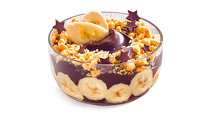 * Festlicher Schoko-Pudding mit Kardamom-Bananen & Vanille-Kipferln