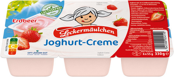 LECKERMÄULCHEN Joghurt-Creme Erdbeer, laktosefrei