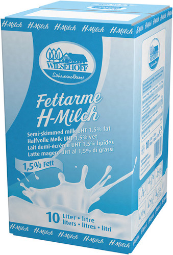 UHT milk 1.5 %, 10 litre bag in box